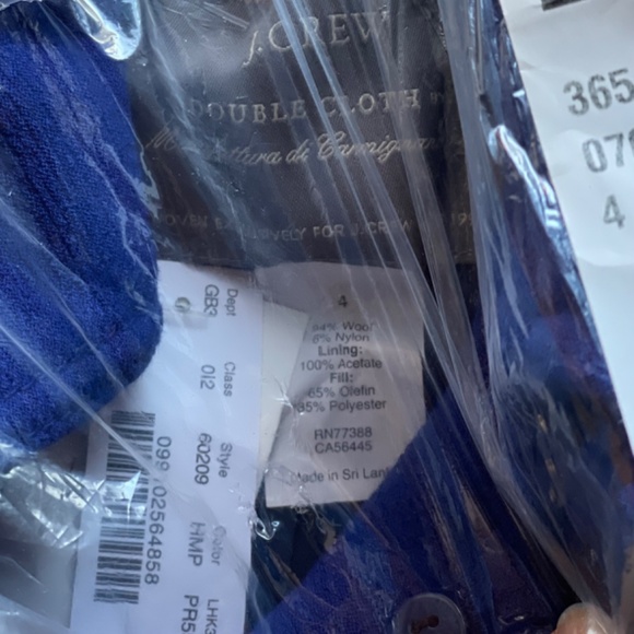 NWT JCrew 2 4 Double Cloth Metro Wool Coat THINSULATE Royal Blue Lady Day - Picture 10 of 11